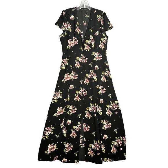 Zara Black Floral Maxi Dress - Picture 2 of 14